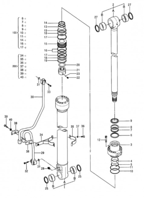 Scavatore cilindro idraulico EX100-5 EX100-5E EX110-5 Boom Arm Bucket Cylinder Assy per Hitachi 4312228 4372544