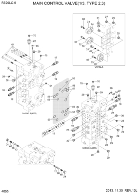 Valvola di regolazione principale idraulica di Control Valve For Hyundai dell'escavatore R520-9 31QUARTERBACK-17100