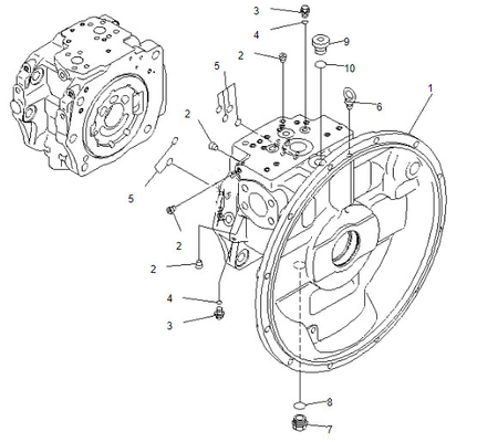 Pompa idraulica 708-2H-00026 di Main Pump Pc 400-7 d'acciaio dell'escavatore per KOMATSU