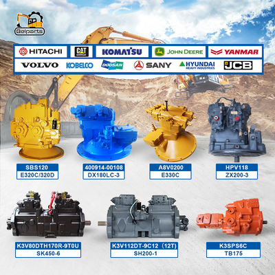 Belparts Excavator Pompa idraulica E330C SH200-1 SK480-6 ZX200-3 Per pompa principale Kobelco Hitachi K3V180DT K3V112DT