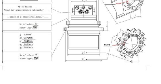 Ricambi per escavatori E330GC 612-2207 Guida finale riduttore