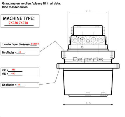 Assieme riduttore finale escavatore ZX230 ZX240 9190294 9196318 per Hitachi Motore di traslazione potenza debole
