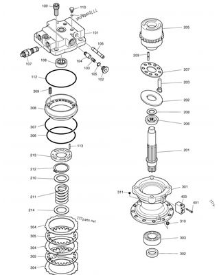Solar255 K1007950A K9004885 motore oscillante per escavatori M2X150 DH258 DH255 Motore oscillante ad alta efficienza fornitori