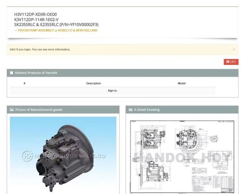 YF10V00002F2, K3V112DP-114R-1E02 SK235SRLC-2, SK235SRLC-1E, SK235SR-1E, SK235SRNLC-1E, SK235SRNLC-1ES, SK235SR-1ES POMPA IDRAULICA Ricambi Kobelco